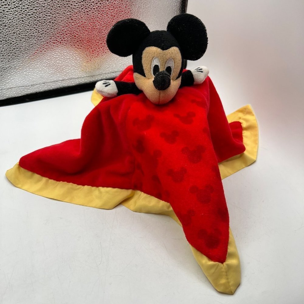 Disney Baby Mickey Mouse Lovey Security Blanket Red Yellow